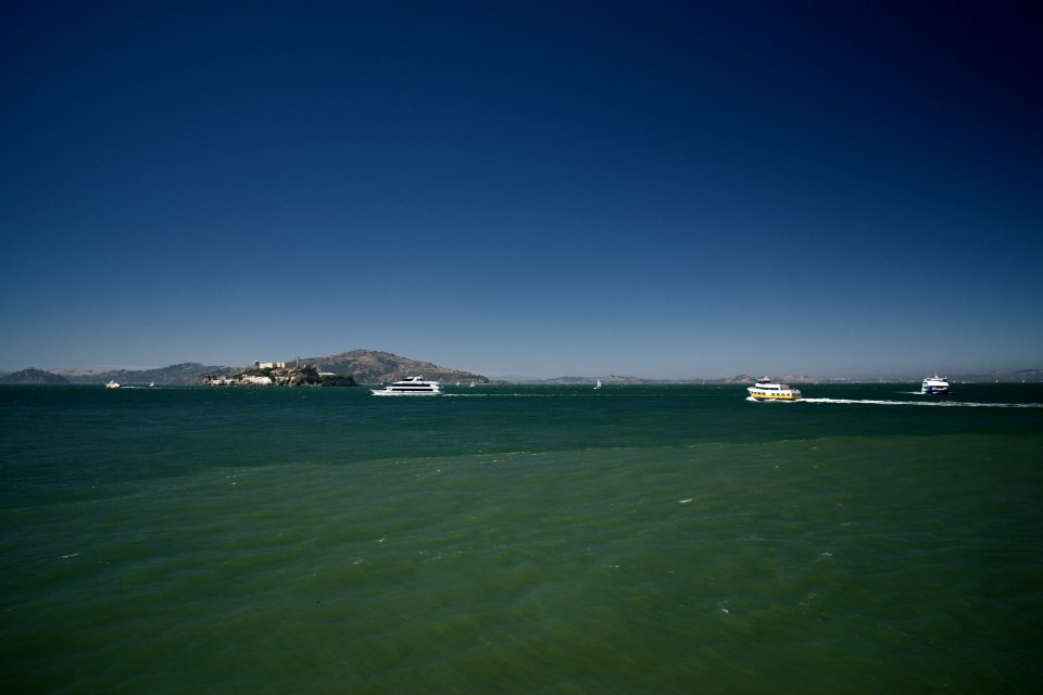 Views of the San Francisco Bay with Alcatraz Island in the background 01