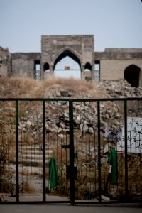 Views of the ruins and markets at the mound where the Shrine of Nebi Yunis was built, in summer of 2019 after its destruction by the Islamic State 34