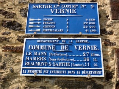 Vernie (Sarthe) plaques de cocher