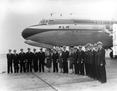 Vertrek KLM DC 6A Liftmaster Dr. Ir. M.A. Damme naar Christchurch (via Londen…, Bestanddeelnr 906-0020