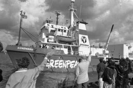Vertrek Greenpeaceschip Gondwana naar Zuidpool, Bestanddeelnr 934-3331