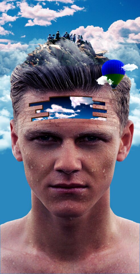 Heaven head blue sky clouds
