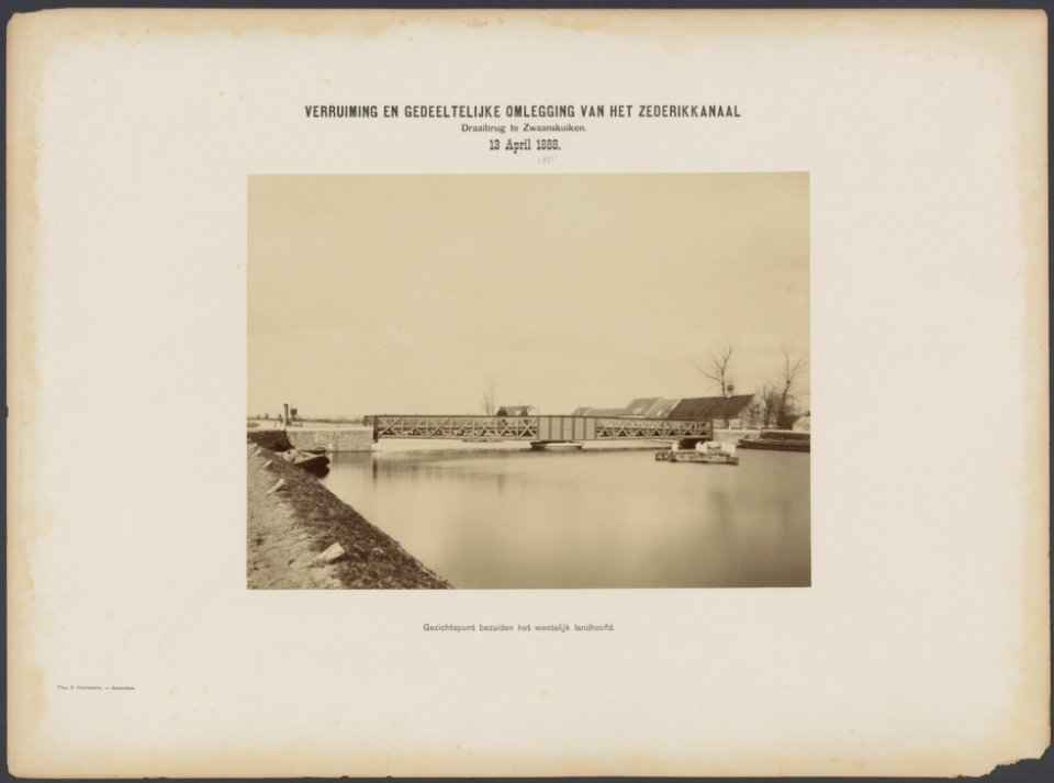 Verruiming en gedeeltelijke omlegging van het Zederikkanaal. Draaibrug te Zwaans, Bestanddeelnr 594