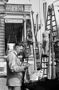 Versiering feest bij Amstel hotel, Bestanddeelnr 913-8029