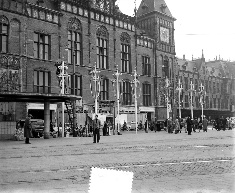 Versiering Amsterdam voor bezoek Deense gasten, Bestanddeelnr 906-4165