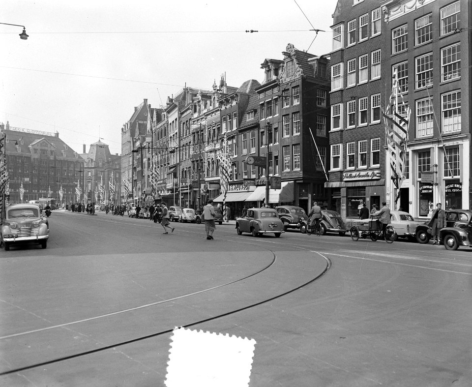 Versiering Amsterdam voor bezoek Deense gasten, Bestanddeelnr 906-4164