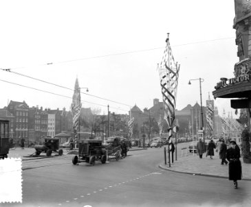 Versiering Amsterdam voor bezoek Deense gasten, Bestanddeelnr 906-4167