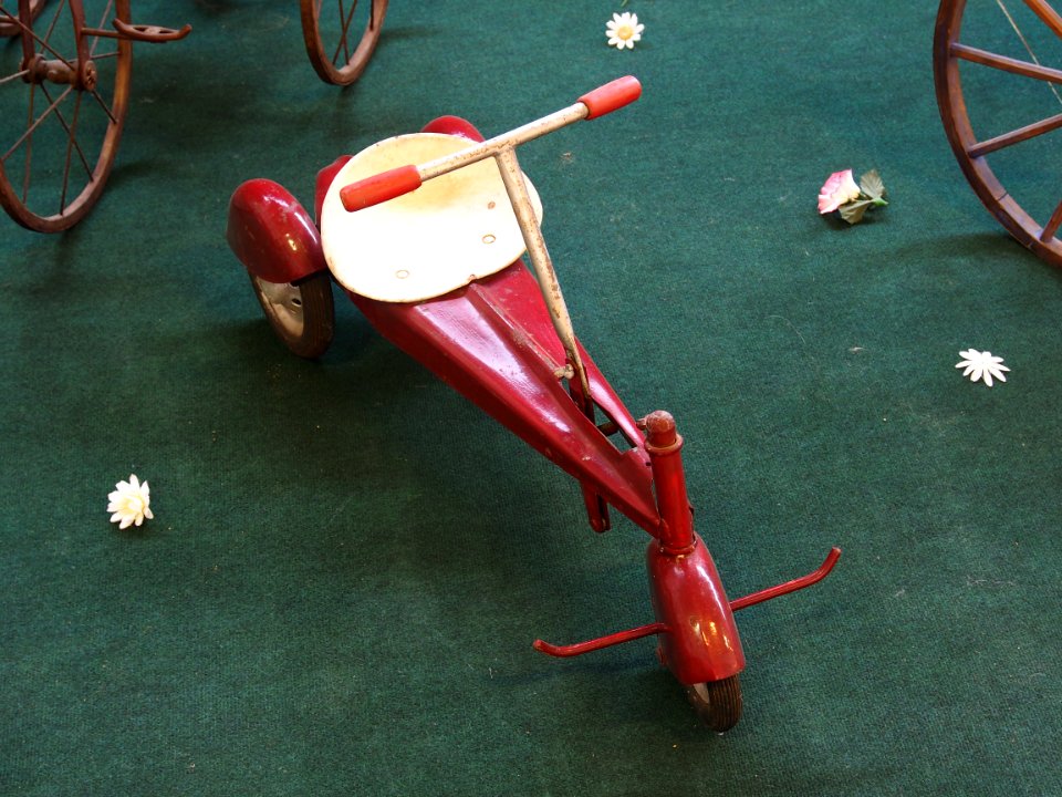 Very old toy childrens transport vehicle tricycle , pic3