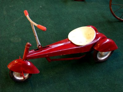 Very old toy childrens transport vehicle tricycle , pic4