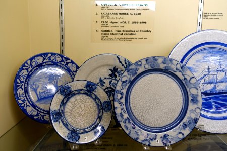 Very rare, non-standard designs, 1 of 2 - Dedham Pottery - Dedham Historical Society - Dedham Massachusetts - DSC04297