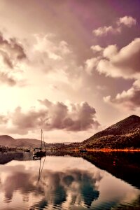 Lake reflection sky photo