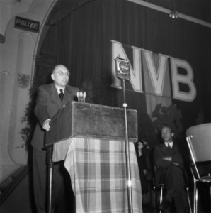 Vergadering van de Nederlandse Volksbeweging (NVB) Toespraak van Schermerhorn, Bestanddeelnr 900-7754
