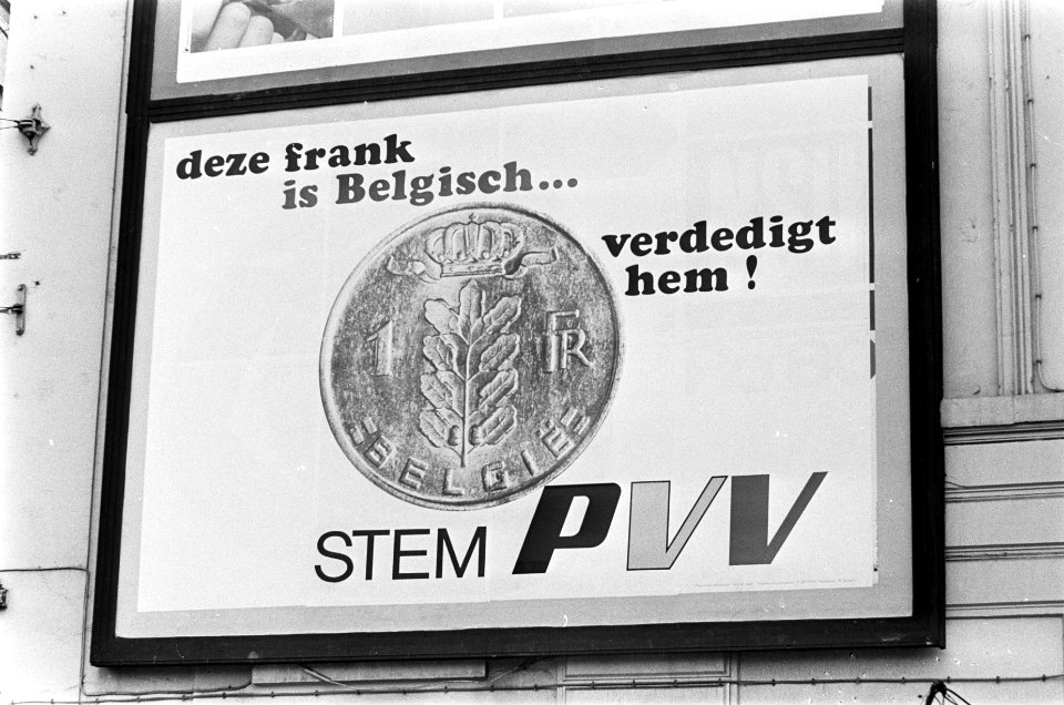Verkiezingen in Belgie 31 maart aanstaande. Affiche Belgische Liberalen Partij, Bestanddeelnr 921-1736