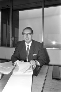 Vergadering verbondsraad van NVV, Arie Groenevelt , voorzitter NVV-Industriebond, Bestanddeelnr 925-9966