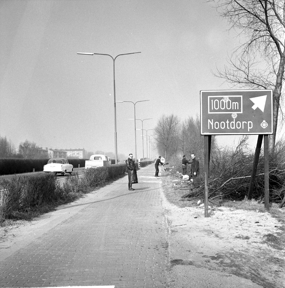 Verbreding van Rijksweg Den Haag Rotterdam bij Delft, Bestanddeelnr 916-1751