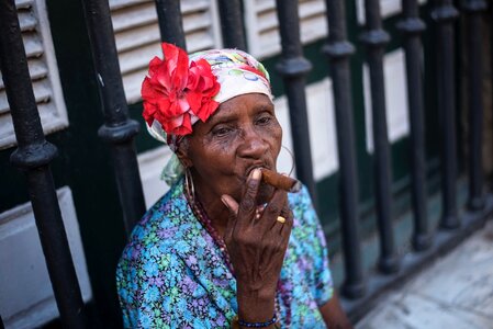 Woman grandmother tobacco photo