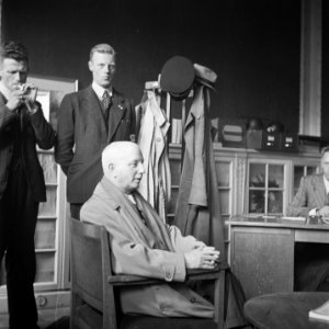 Verhoor van Max Blokzijl, de radiopropagandist van de NSB, Bestanddeelnr 900-2861