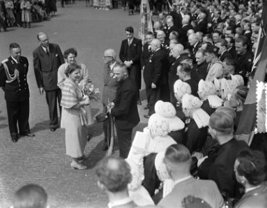 Verjaardag Koningin Juliana Soestdijk, defile aanbiedin geschenk, Bestanddeelnr 906-4408