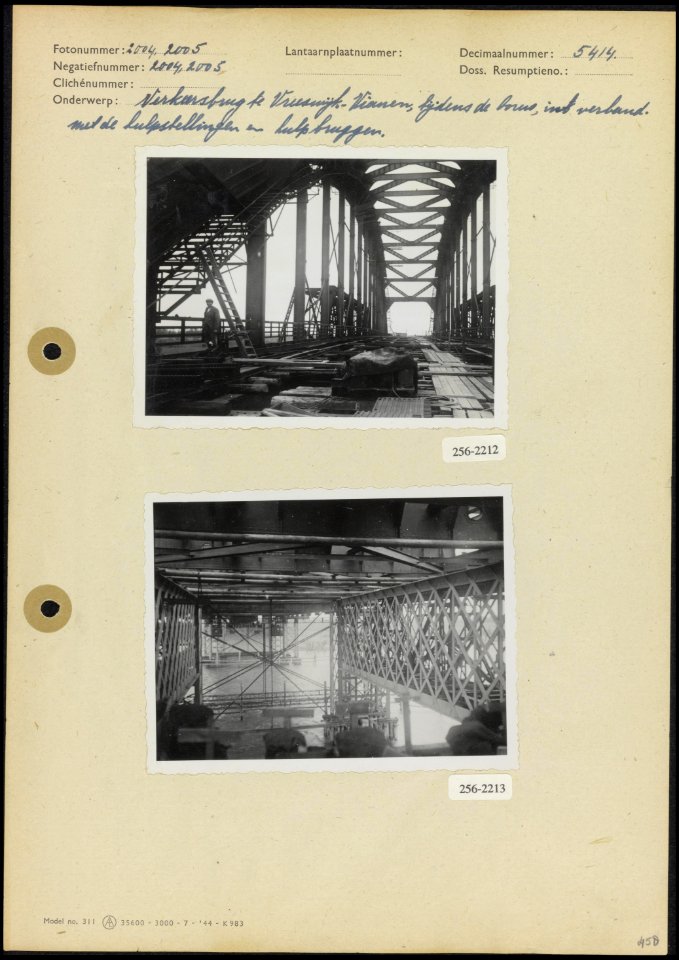 Verkeersbrug (Lekbrug) te Vreeswijk-Vianen met de hulpstellingen, Bestanddeelnr 256-2212