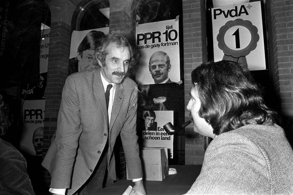 Verkiezingsbijeenkomst progressieve drie in Koopmansbeurs ivm uitslagen, numm, Bestanddeelnr 926-0631