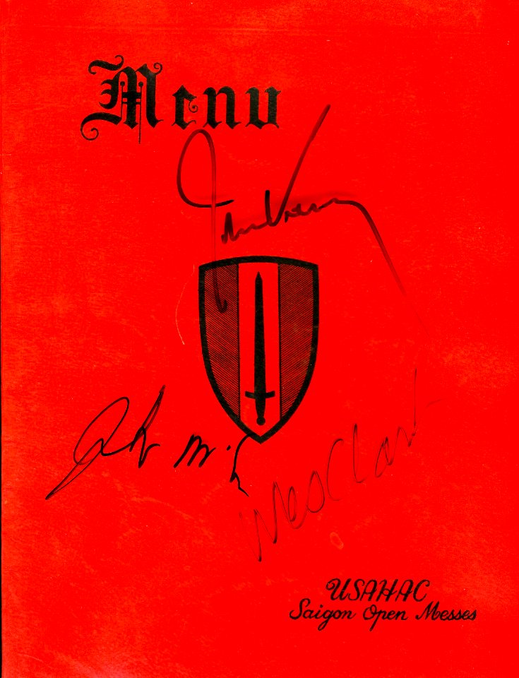 Vietnam MENU COVER -signed by John Kerry, John McCain and General Wesley Clark - 1968 Saigon Enlisted Open Mess 1968 Menu-Saigon-Kerry Clark McCain 1.8 MB 2