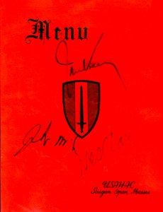 Vietnam MENU COVER -signed by John Kerry, John McCain and General Wesley Clark - 1968 Saigon Enlisted Open Mess 1968 Menu-Saigon-Kerry Clark McCain 1.8 MB 2