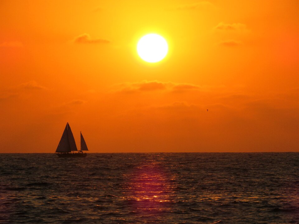 Sunset sailboat puerto vallarta photo