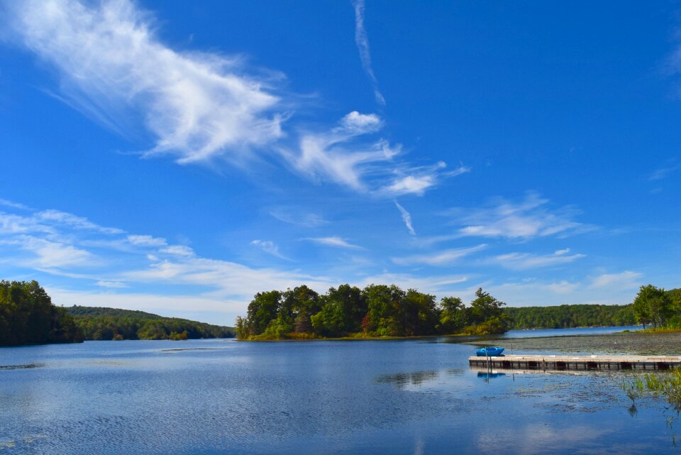 Reflection sky clouds photo