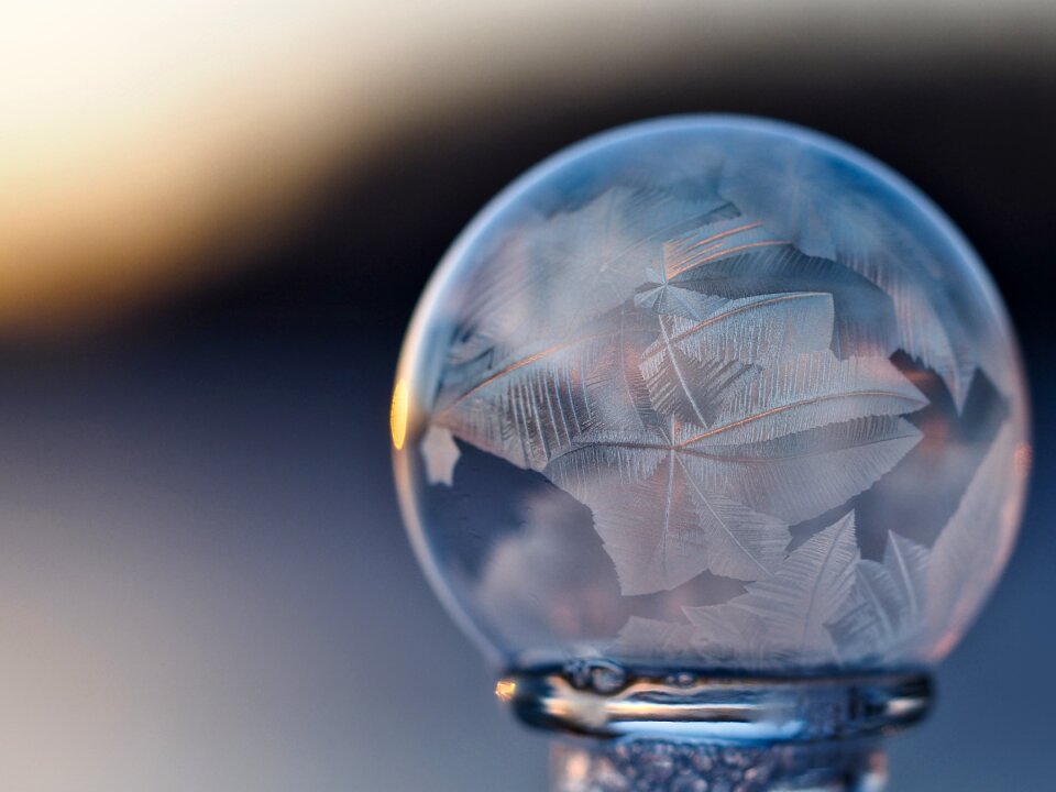 Crystal ball blue bokeh