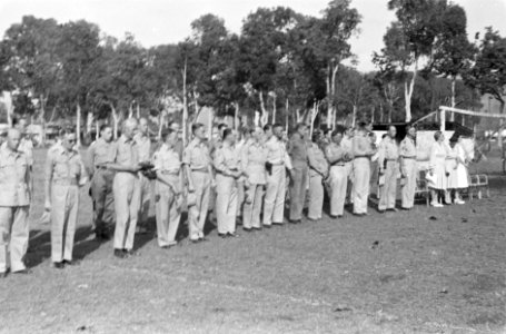 Viering 4-jarig bestaan Regiment Stoottroepen door 5 Bataljon Stoottroepen te Am, Bestanddeelnr 1085