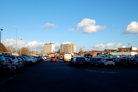 View across Car Park on site of Tricorn Centre, Portsmouth (November 2017)