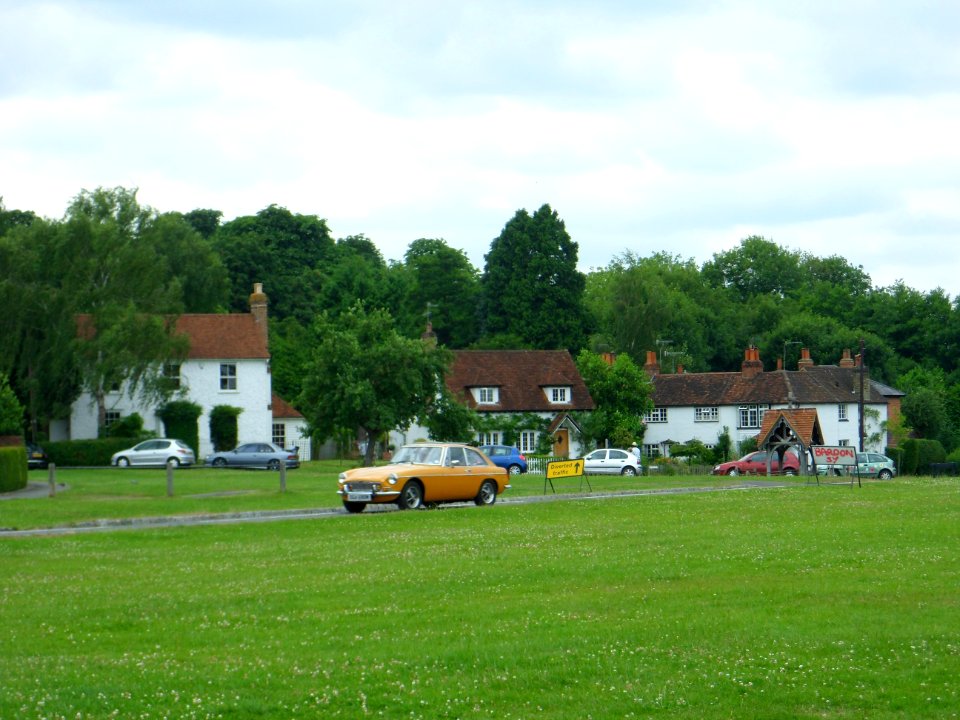 View across Brockham Green, Brockham (July 2013)