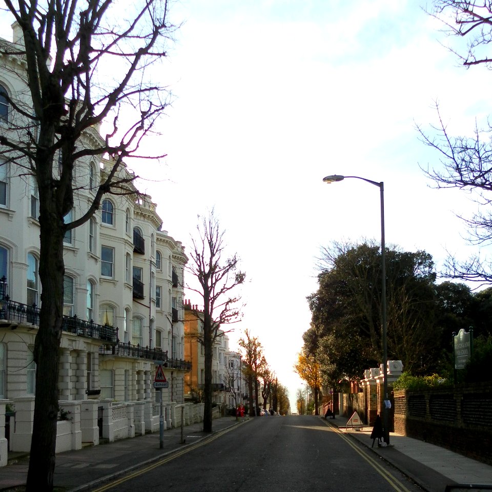 View down Denmark Terrace, Montpelier, Brighton (December 2011)