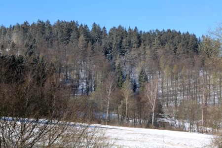 View from Alter Königsteiner Weg Schmitten with snow 2021-04-06 03