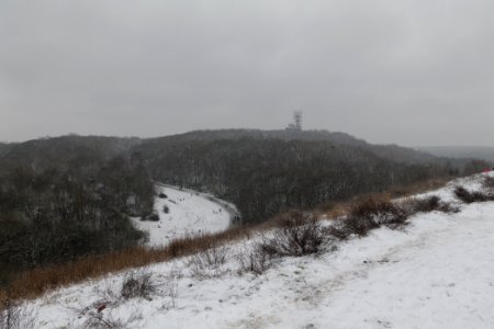 View from Drachenberg Berlin with snow 2021-01-03 15