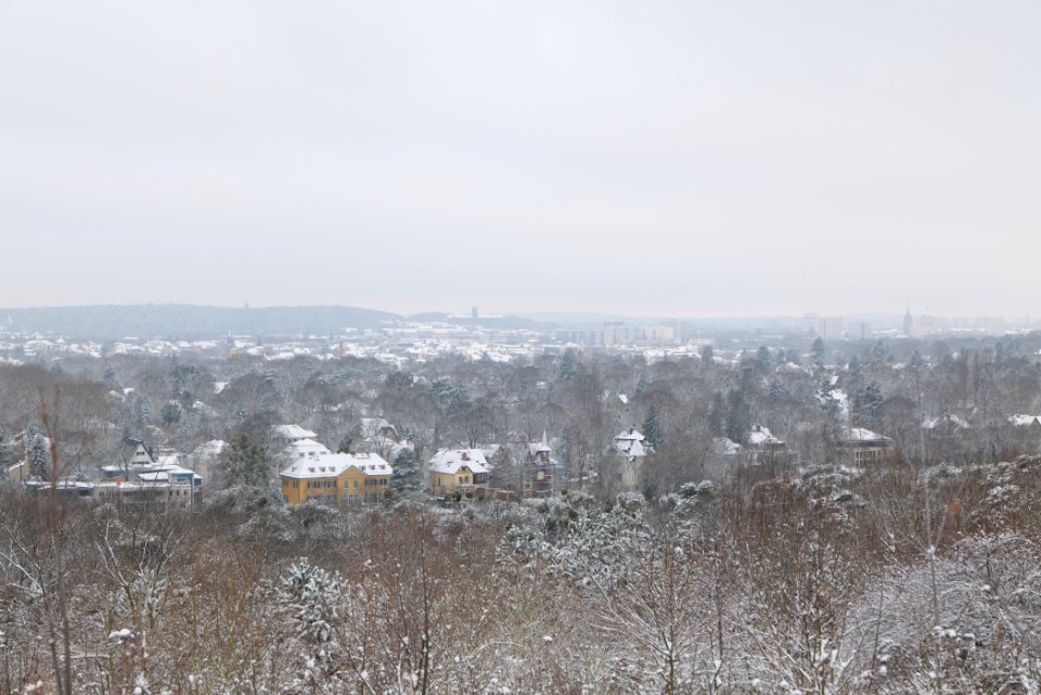 View from Deponie Wannsee with snow 2021-01-30 17