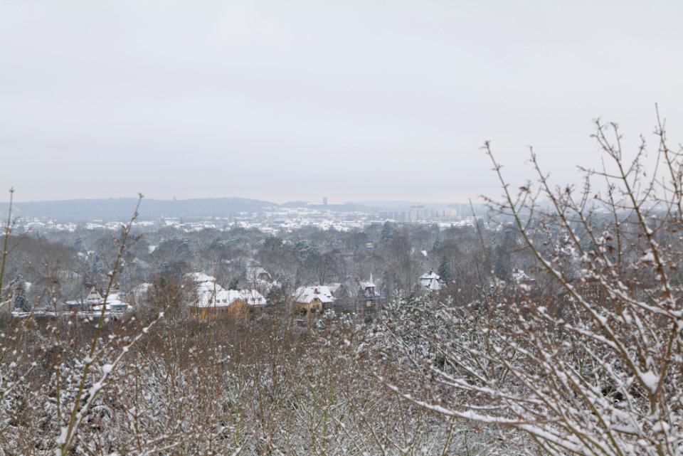 View from Deponie Wannsee with snow 2021-01-30 19