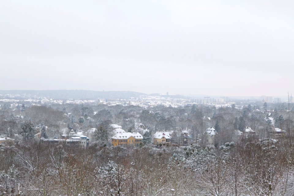 View from Deponie Wannsee with snow 2021-01-30 10