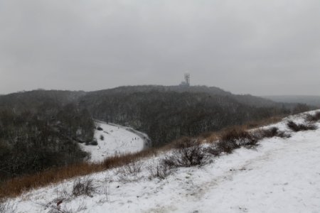 View from Drachenberg Berlin with snow 2021-01-03 16