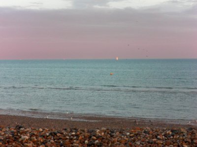View from Hove Beach at Sunset (July 2013, from outside King Alfred Centre) (3)