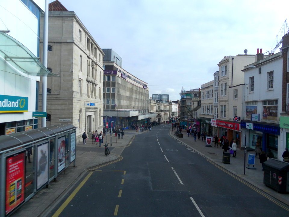 View Eastwards along North Street, Brighton (March 2013)