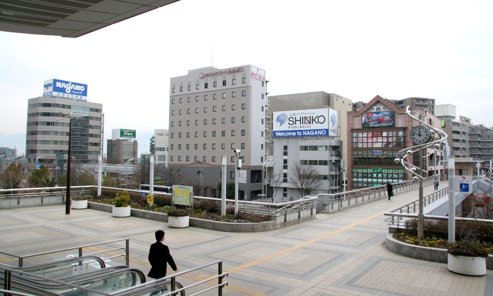 View from Nagano Station Higashi Guchi