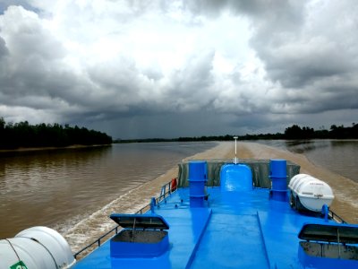 View from the boat from Kuching to Sibu
