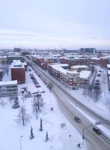 View from Puistokatu 34 A Oulu 20190203 09