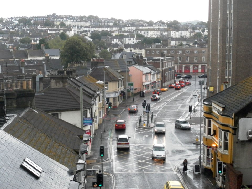 View from The Greenway, New England Quarter, Brighton towards Preston Circus (July 2012) (2)