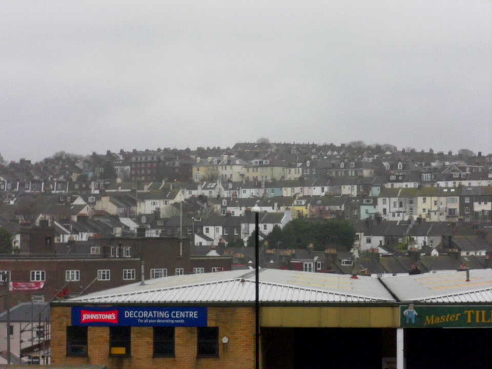 View from The Greenway, New England Quarter, Brighton towards Round Hill (December 2012)