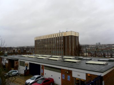 View from The Greenway, New England Quarter, Brighton towards Vantage Point (December 2012)