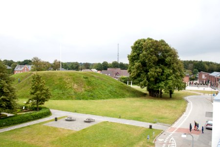 View from the top of the Kongernes Jelling, southern mound, July 2015-2