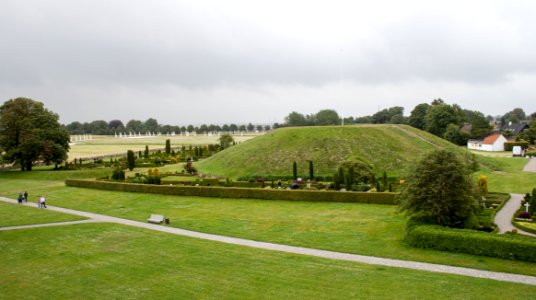 View from the top of the Kongernes Jelling, northern mound, July 2015-2