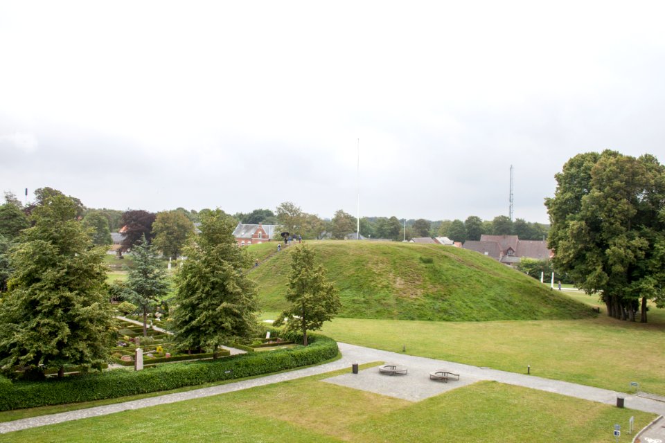 View from the top of the Kongernes Jelling, southern mound, July 2015